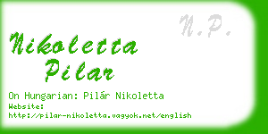 nikoletta pilar business card